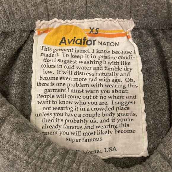 AVIATOR NATION 5 STRIPE SWEATPANTS - HEATHER GREY // NEON RAINBOW BLUE - Picture 3 of 5